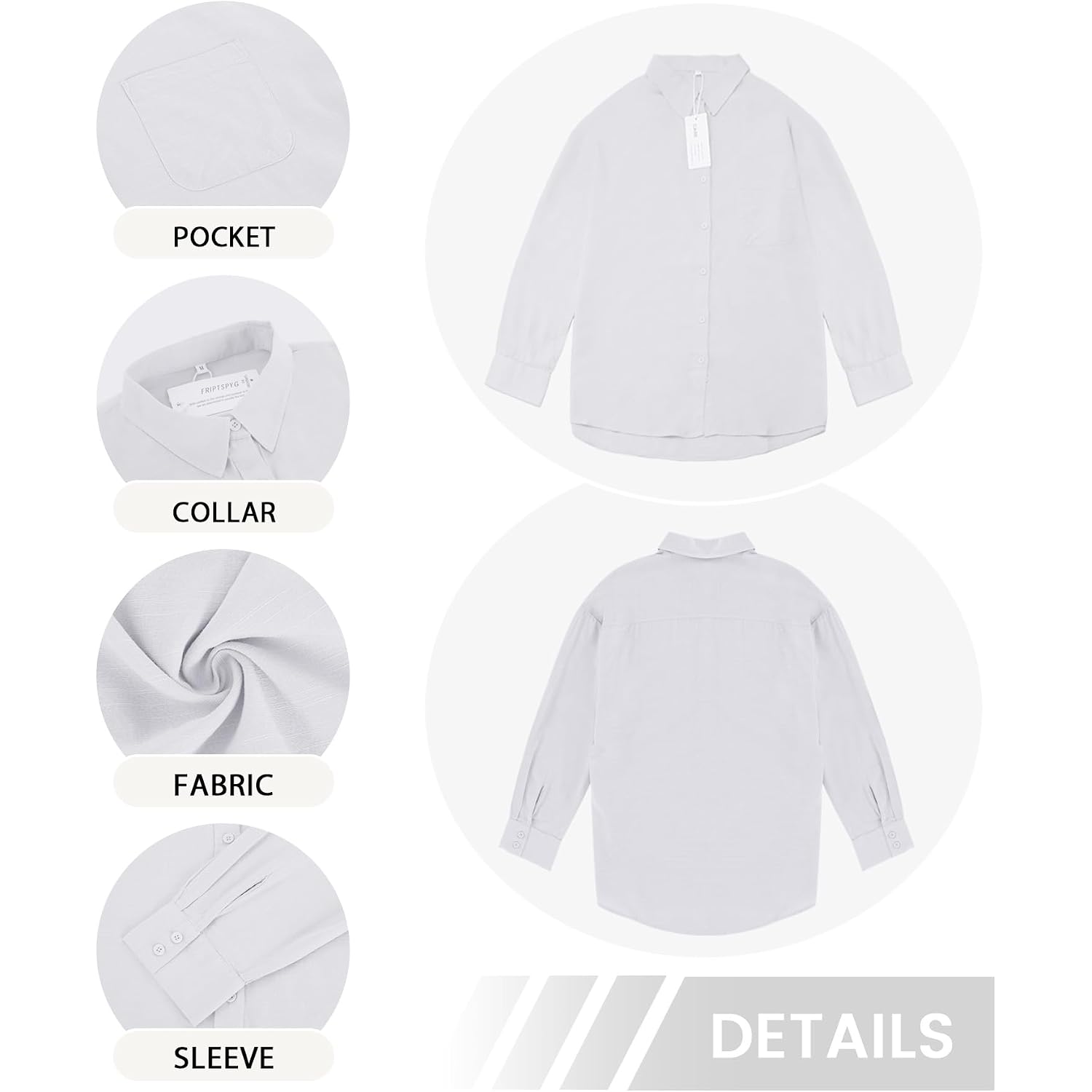 Womens Summer Linen Shirts Casual Button Down 2026 Long Sleeve Cotton Top Blouse Shirt With Pocket