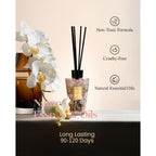 M&Sense Rose Amber Reed Diffuser Set - 8.79Fl Oz Home Fragrance Non-Toxic Essential Oil Diffuser With All Natural Sticks, Air Freshner Gifts For Bathroom Bedroom Office Home Decor