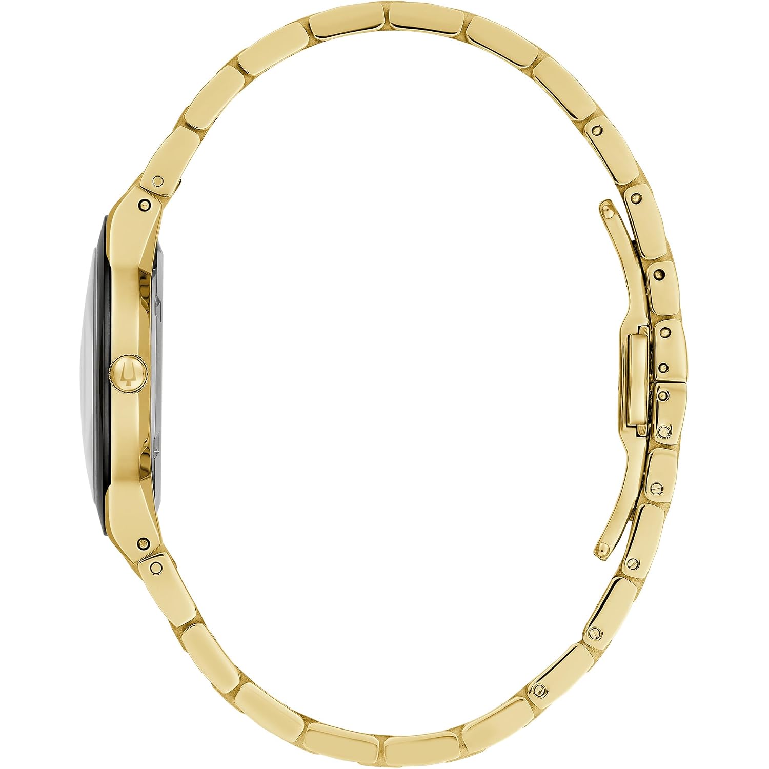 Bulova Ladies' Modern Millenia Gold Stainless Steel 2-Hand Quartz Watch, Blacl Dial Style: 97L175