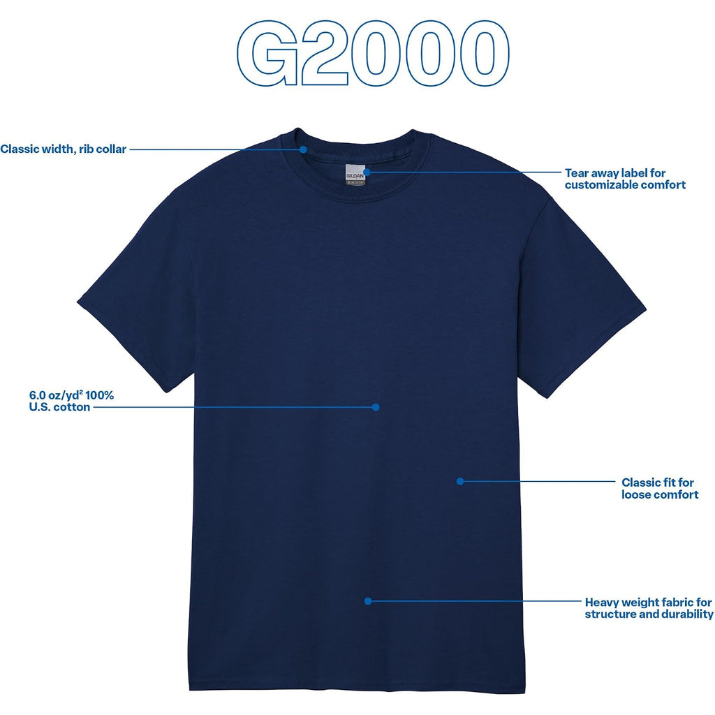Gildan Adult Ultra Cotton T-Shirt, Style G2000, Multipack Navy