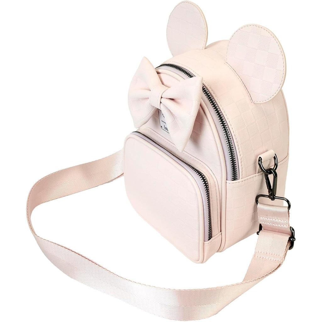 Loungefly Minnie Mouse Checkered Texture Convertible Mini Backpack & Crossbody Bag