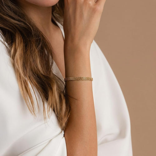 5mm Mesh Link Chain Bracelets for Women 14K Gold Bracelets Dainty Link Bracelet 6.5-8 Inches Jewelry Gifts Sweat Proof and Fade Resistant Lifetime Quality