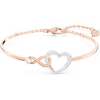Swarovski Infinity Heart Jewelry Collection, Necklaces and Bracelets, Rose Gold & Rhodium Tone Finish, Clear Crystals