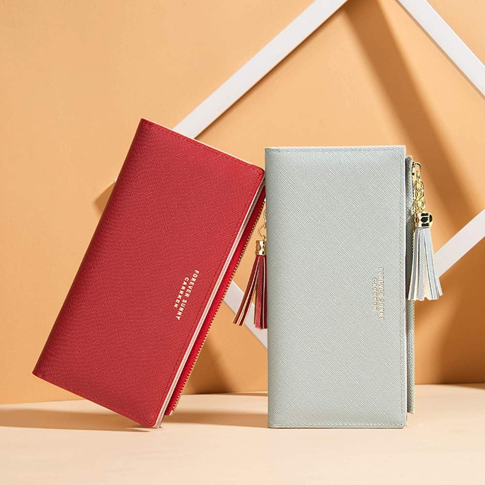 Valentoria Womens Wallet Cute Elegant Long Slim Card Holder Case Minimalist Coin Purse Thin Tassels Zip Clutch Wallets for Girls Ladies | Cute, Elegant, Long, Slim, Case, Minimalist