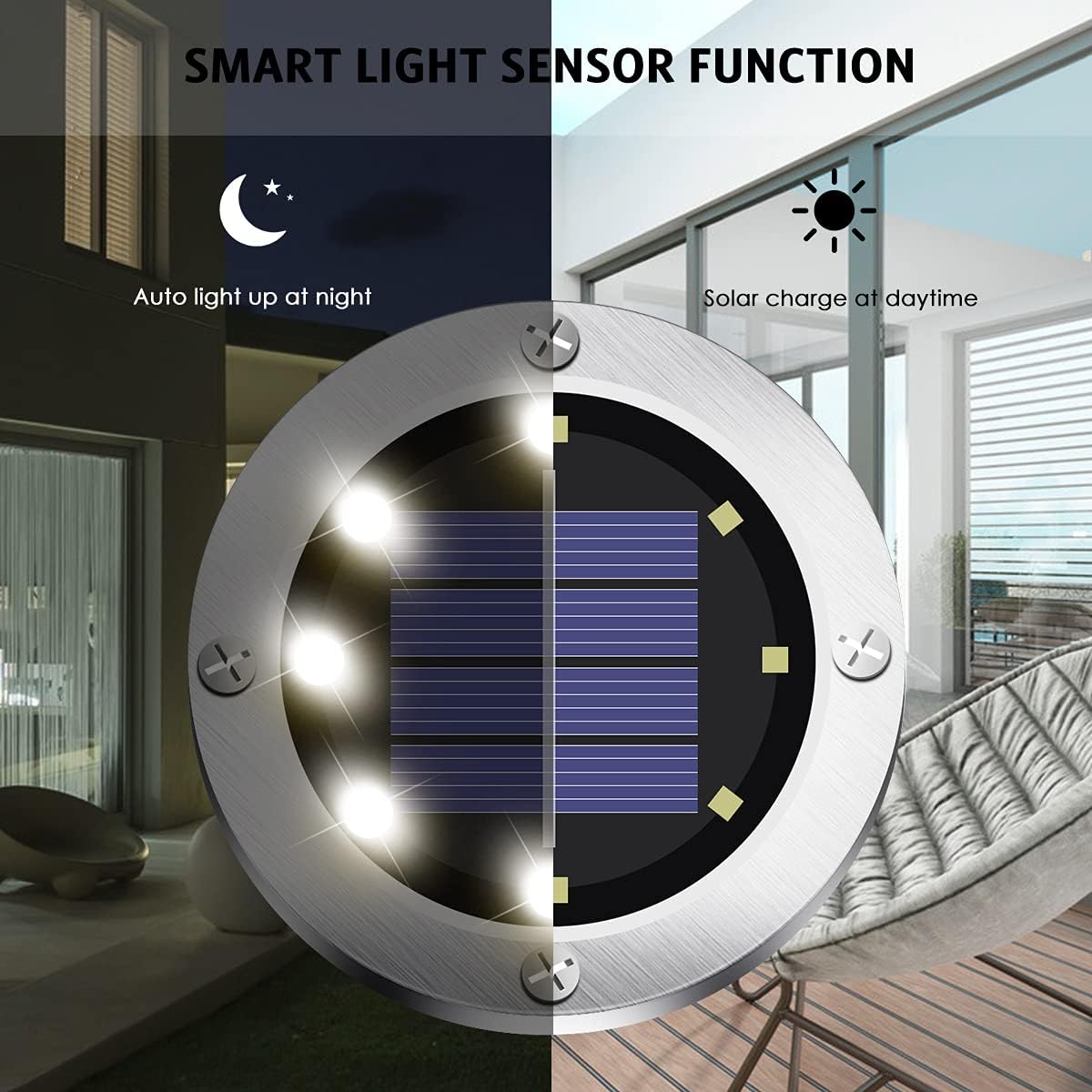 4.6Inch Solar Ground Lights 12Packs, Garden Solar Outdoor Waterproof Pathway Bright In-Ground Landscape Lights For Patio, Lawn, Yard, Driveway, Step And Walkway(White Light)