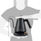 Elite Gourmet Ekt3001 1L Digital Water Kettle, 304 Stainless Steel Interior, Programmed Temperatures, Keep Warm Function, Cordless, 360° Base, Auto Off & Audible Indicator, Matte Black
