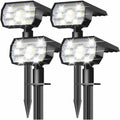 Nymphy Solar Lights Outdoor Waterproof Ip68, 56 Led 3 Lighting Modes Solar Powered Garden Yard Spot Solar Lights For Outside Landscape- 4 Pack (Cool White)