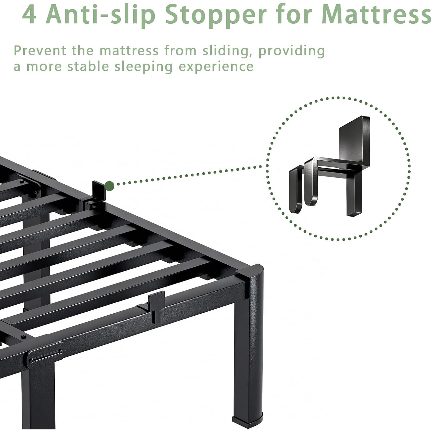 Queen Bed Frame, 14 Inch Heavy Duty Steel Platform, Noise-Free