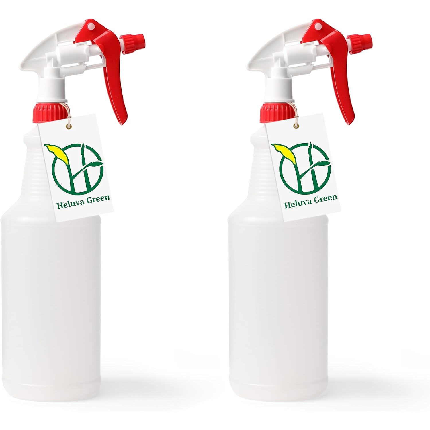 Heavy Duty 32Oz Plastic Spray Bottles For Cleaning - Large Empty Industrial Bottles For Gardening Solutions, Vinegar, Chemicals, Professional Cleaners - Adjustable Sprayer Nozzle - Red 2 Pack