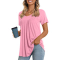 Womens Tunic Tops 2026 Short Sleeve Shirts Summer Casual Tee Comfy Blouses S-4Xl