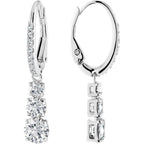 Swarovski Stilla Attract Trilogy Drop Pierced Earrings with White Crystals on a Rhodium Plated Setting with Hinged Closure