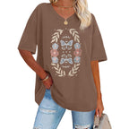 Oversized Tshirts for Women V Neck Summer Graphic Tees Casual Short Sleeve Loose Tops 2026
