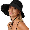 Pleneal Sun Hats for Women, UV Protection Wide Brim Ponytail Beach Hat Travel Packable Breathable Sun Hats UPF50+