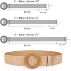Rrwin Rattan Straw Raffia Summer Belts for Women 2026 Elastic Stretch Woven Waist Wide Band