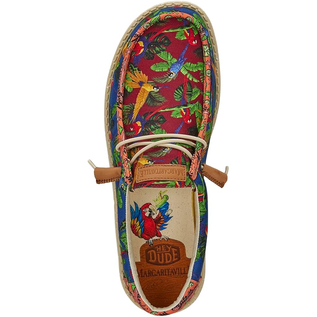Heydude Men'S Wally Margaritaville Slip On Shoes | Tropical Print | Lightweight Casual Loafers