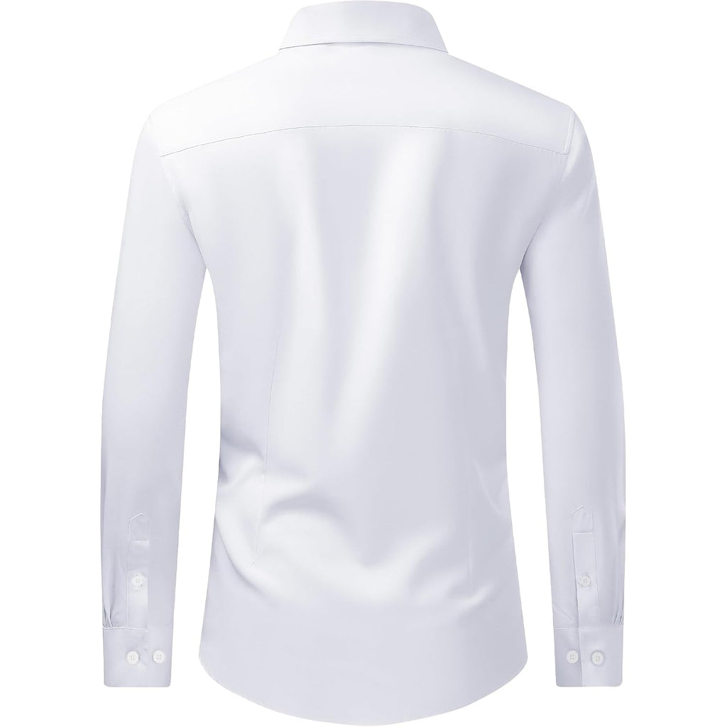 J.Ver Men'S Dress Shirts Stretch Long Sleeve Formal Shirt Solid Business Casual Button Down Shirts For Wedding Prom