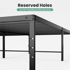Sweetcrispy Twin Size 18 Inch Platform Bed Frame, Heavy Duty Metal Foundation Frame, Noise-Free Sturdy Steel Slats, Underbed Storage, No Box Spring Needed, Quick Setup