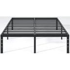 New Jeto Metal Bed Frame,Queen Size Bed Frame With Storage Space,Heavy Duty Sturdy Mattress Foundation,Easy Assembly,No Box Spring Needed, Black,14 Inch,Queen