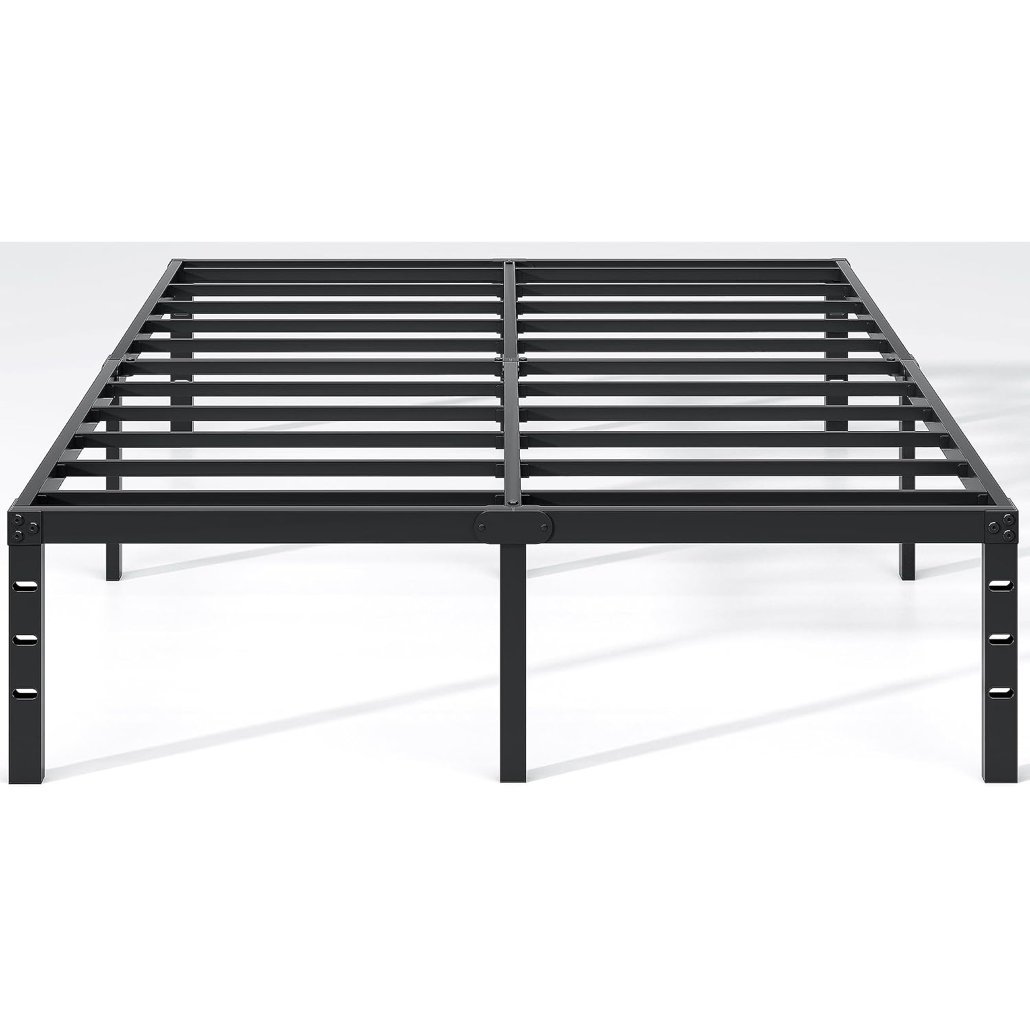New Jeto Metal Bed Frame,Queen Size Bed Frame With Storage Space,Heavy Duty Sturdy Mattress Foundation,Easy Assembly,No Box Spring Needed, Black,14 Inch,Queen