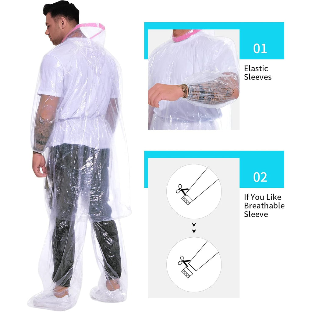 Raincoat Set Disposable 2 Pack Plus Size Adult Rain Ponchos With Hood Rain Coats Emergency Waterproof Rainpants Suit