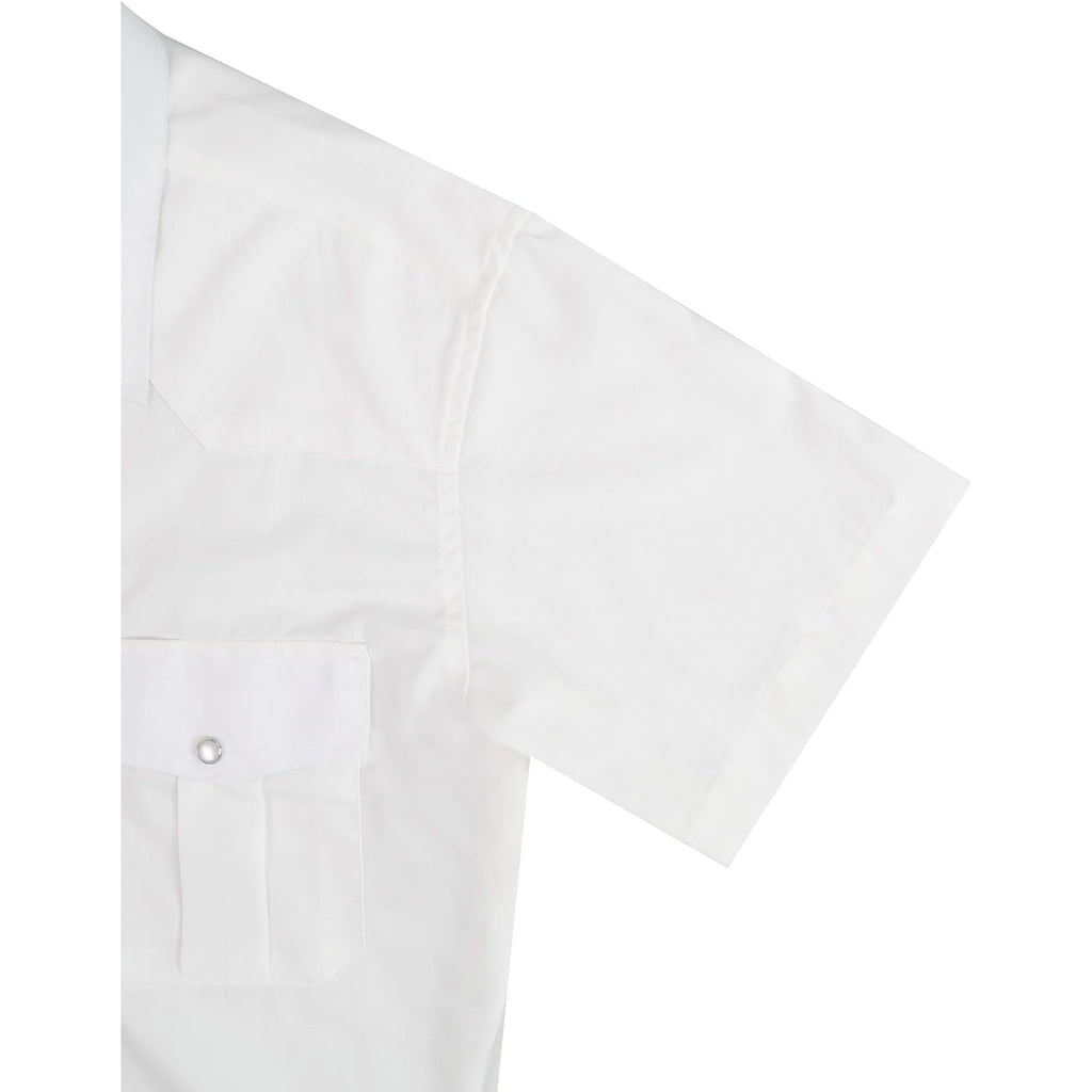 Mens Western Cowboy Pearl Snap Short Sleeve Casual Two Pockets Work Solid Derss Button Up Wrinkle Free Shirts