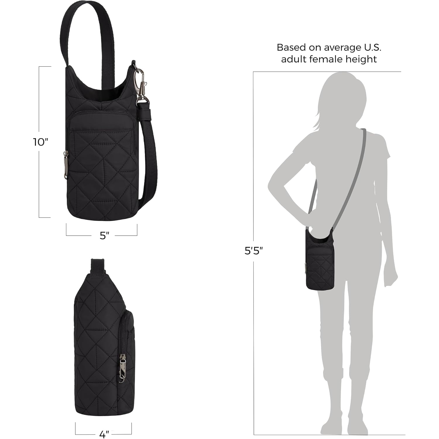 Travelon Anti-Theft Boho Insulated Water Bottle Tote