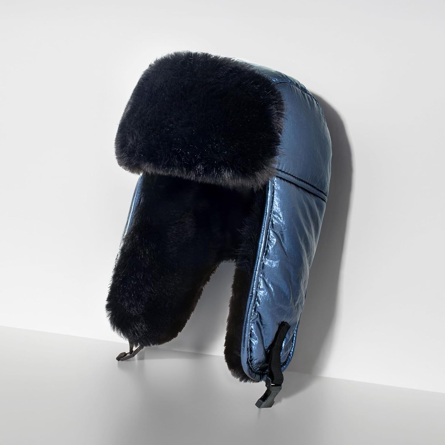 Metallic Color Trapper Hat Warm Winter Aviator Hat Soft Fur Lining - Stylish Cozy Cold Weather Headwear for Men and Women