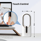 Konsiden Desk Fan Bladeless, 11.8 Inch Office Fan Small, Quiet, 3 Speed Adjustment, Touch Control, Easy To Clean, Desk Fans Small Quiet, Ideal For Office, Living Room, Bedroom