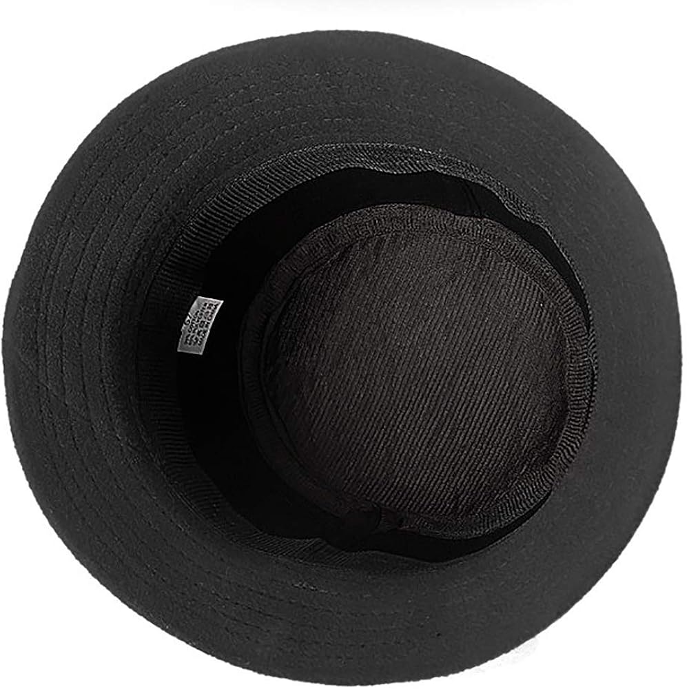Vintage Felt Cloche Hat Winter Floral Fedora Bucket Hat Bowler Hats Black