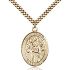 Bonyak Jewelry St. Felicity Hand-Crafted Oval Medal Pendant in 14kt Yellow Gold-Filled