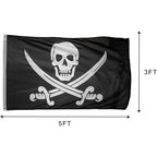 3X5 Ft Pirate Jack Rackham Polyester Flag With Brass Grommets