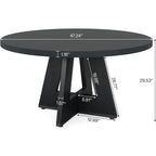 Tribesigns 47 Inch Round Dining Table Wood Kitchen Table For Dining Room, 47" Dinner Room Tables For 4-6, Farmhouse Accent Furniture With Wooden Tabletop And Cross Base, Black