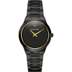 Bulova Ladies' Modern Millenia Black Stainless Steel 2-Hand Quartz Watch, Black Dial Style: 98L314