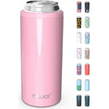 Skinny Can Cooler, Stainless Steel Insulated Slim Cans, 12 Oz | Beer & Hard Seltzer, Doucle-Walled Stainless Steel Insulated Slim Cans, Slim 12 Oz(Glitter Blush)