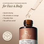 Self Tanning Drops - USA Made with Natural & Organic Ingredients, Medium Face Tanning Drops to Add to Lotion, Moisturizing Bronzing Tanner for Face & Body, Toxin Free Tanner for Fake Tan