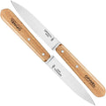 Opinel No. 112 Paring Knives 2 Piece Set, Sandvik 12C27 Steel Everyday Use Prep Knives For Chopping, Peeling, Slicing, Trimming, Stabilized Sustainably Harvested Beechwood Handles, Made In France