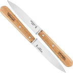 Opinel No. 112 Paring Knives 2 Piece Set, Sandvik 12C27 Steel Everyday Use Prep Knives For Chopping, Peeling, Slicing, Trimming, Stabilized Sustainably Harvested Beechwood Handles, Made In France