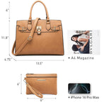 Dasein Women Handbags And Purses Ladies Shoulder Bag Top Handle Satchel Tote Work Bag With Matching Clutch