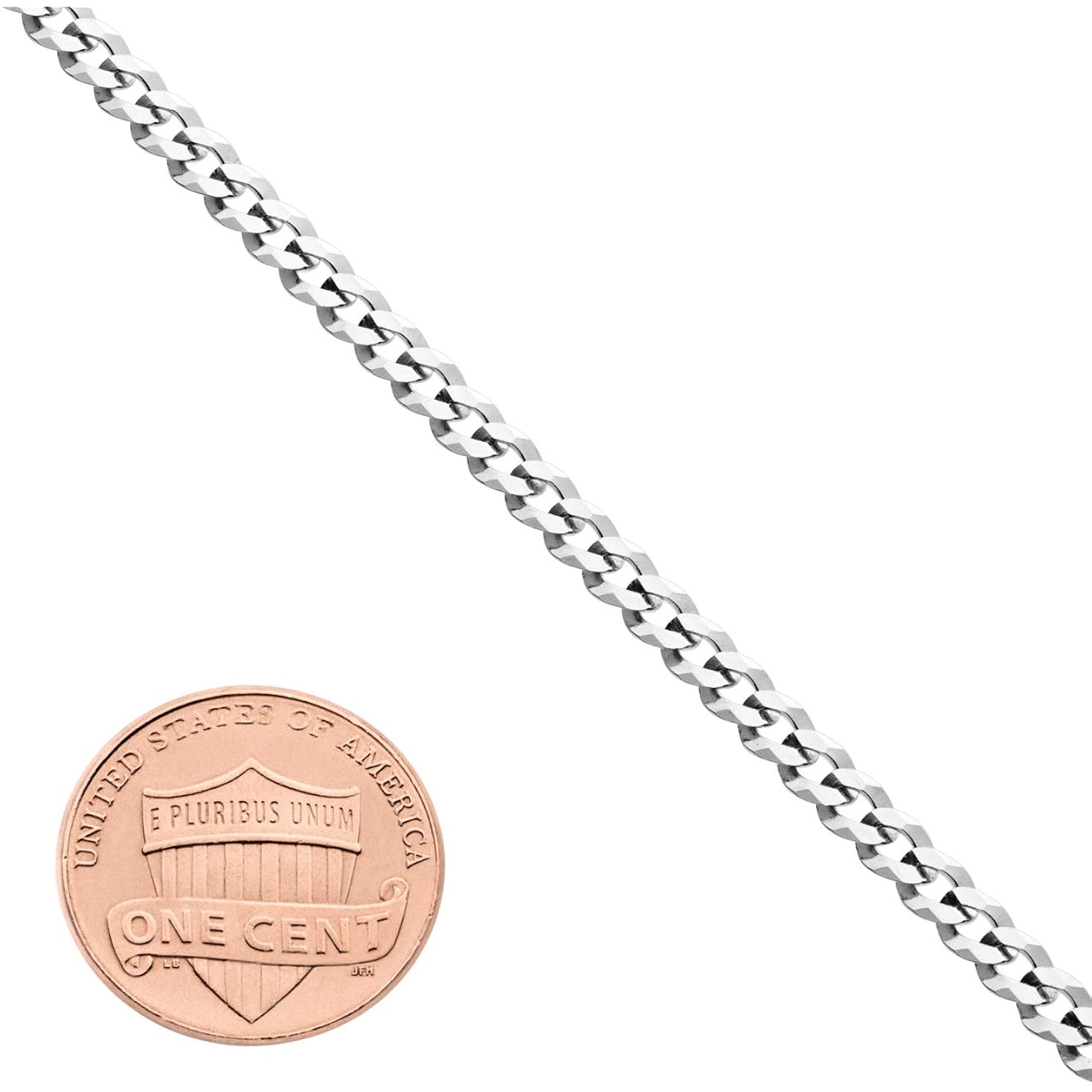 Miabella Solid 925 Sterling Silver Italian 3.5mm Diamond Cut Cuban Link Curb Chain Anklet for Women, Made in Italy