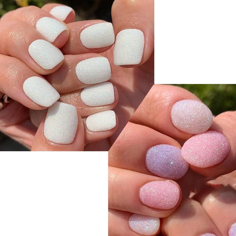 4Jars Pearl Shiny Silver Nail Glitter Powder White Color Chrome Glitter Pigment Dust Iridescent Nail Gel Polishes Decoration Diamond Aurora Glitter Mermaid Chrome Nails DIY