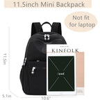 Tanweibago Mini Nylon Women Backpacks,11L Small Ladies backpacks Casual Lightweight Women Shopping Travel Daypack (Black)