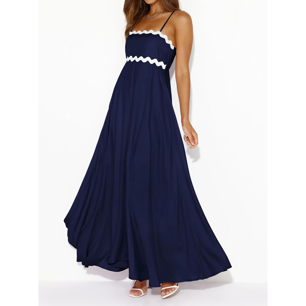 Prettygarden Womens Spaghetti Strap Maxi Dresses 2026 Summer Casual Sleeveless Smocked Boho A Line Long Flowy Beach Sundress