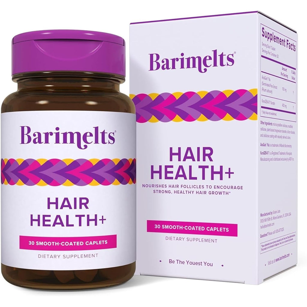 Barimelts Hair Health+ – Helps Reduce Hair Thinning For Glp-1 Users Or Bariatric Patients – Hair Growth Supplement With Clinically Studied Anagain™ Nu And Keratin – 1-Month Supply