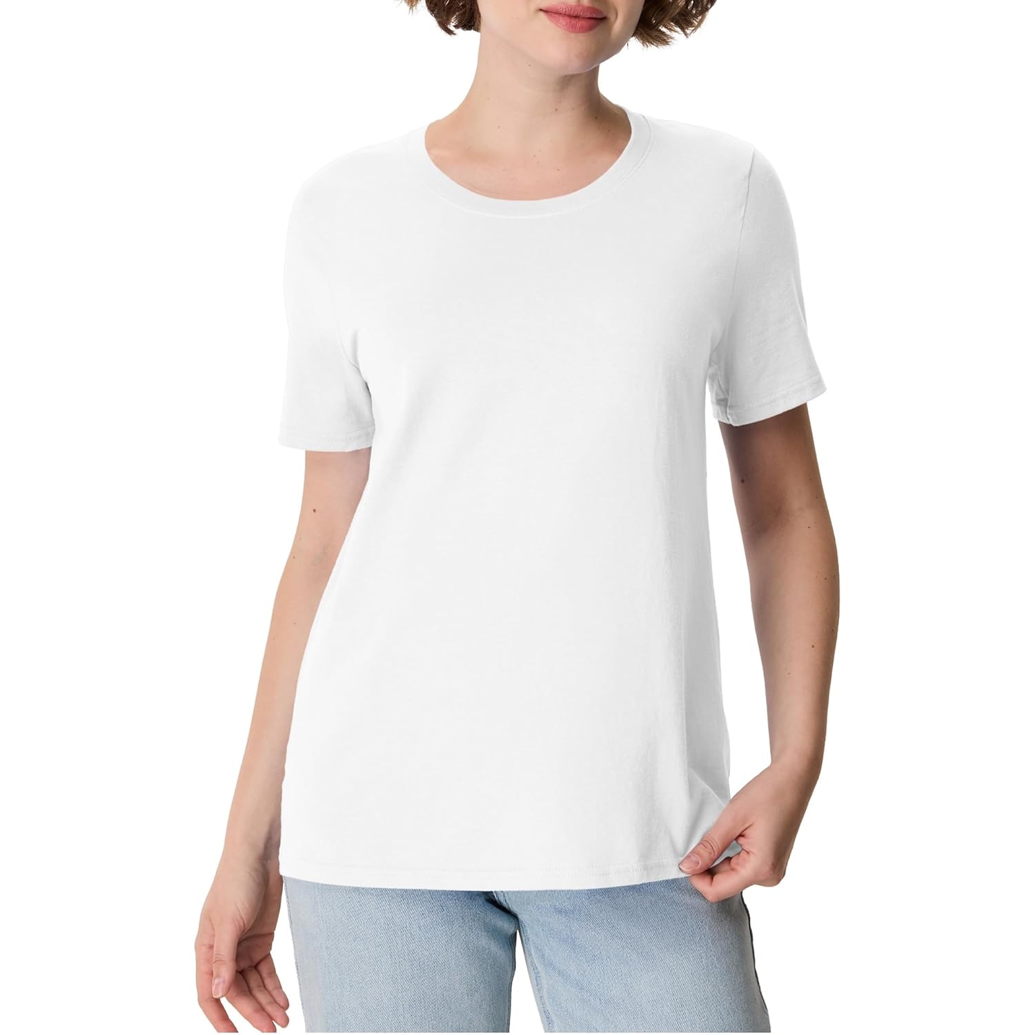 Hanes Women'S Perfect-T Crewneck T-Shirt, Lightweight Cotton Short Sleeve Tee For Women