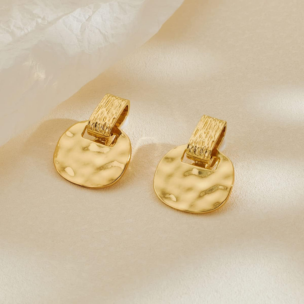 MUYAN Gold Clip On Drop Earrings for Women Non Piercing Dangle Earrings Fashion Jewelry