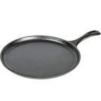Lodge Round Seasoned Cast Iron Griddle - Round-Shaped, Pre-Seasoned Iron Griddle Pan - Non-Toxic, PFAS-Free Cookware - Compatible with Stovetop, Oven, Grill, or Campfire - 10.5 Inches