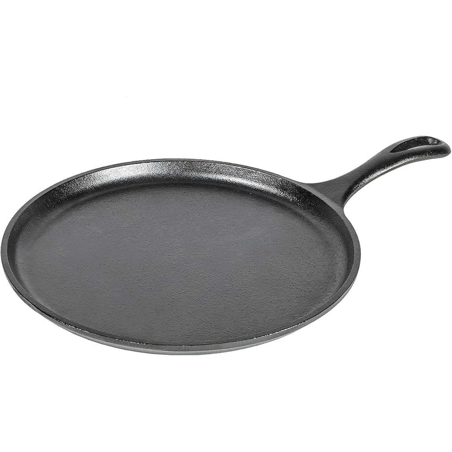 Lodge Round Seasoned Cast Iron Griddle - Round-Shaped, Pre-Seasoned Iron Griddle Pan - Non-Toxic, PFAS-Free Cookware - Compatible with Stovetop, Oven, Grill, or Campfire - 10.5 Inches