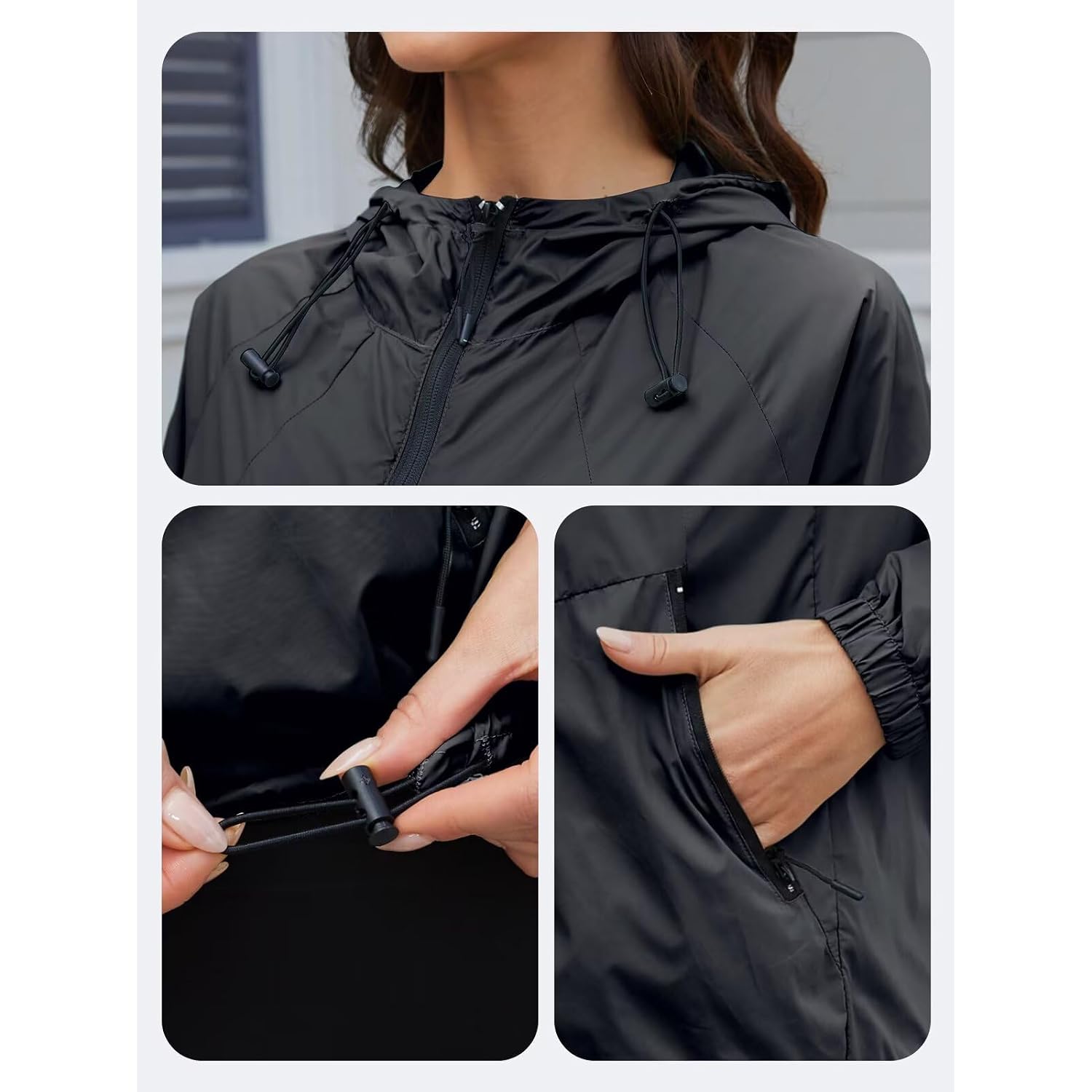 Light Weight Rain Jacket Women Waterproof Windbreaker Travel Rain Coats For Women Packable S-Xxl