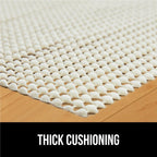 GORILLA GRIP® Strong Rug Pad Gripper, Grips Help Keep Area Rugs Safe in Place, Slip and Skid Resistant Pads for Tile and Hardwood Floors, Under Carpet Mat Cushion Floor Protection, 2x3 FT