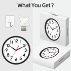 Akcisot 12 Inch Wall Clock, Battery Operated Analog Clock, Silent Non-Ticking, Ideal For Bedroom, Bathroom, Kitchen, Office And School, Black